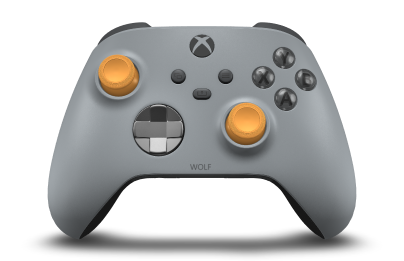 Xbox Wireless Controller - Body: Ash Gray, D-Pads: Storm Gray (Metallic), Thumbsticks: Soft Orange