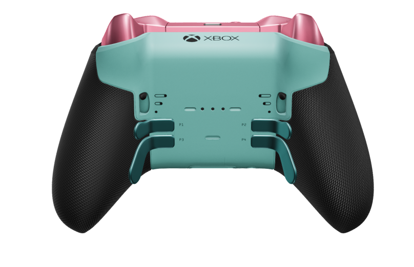 Xbox Elite Wireless Controller Series 2 - Core - Corps: Glacier Blue + poignées caoutchoutées, BMD: À facettes, Glacier Blue (métal), Arrière: Glacier Blue + poignées caoutchoutées