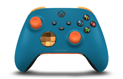 Xbox Wireless Controller - Body: Mineral Blue, D-Pads: Soft Orange (Metallic), Thumbsticks: Zest Orange