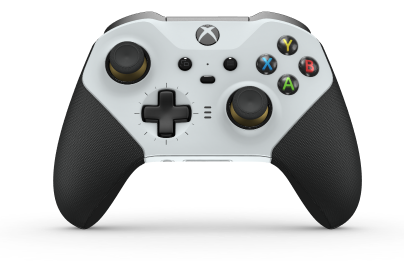 Manette sans fil Xbox Elite Series 2 - Core - Corps: Robot White + Rubberized Grips, BMD: Plus, Carbon Black (métal), Arrière: Robot White + Rubberized Grips
