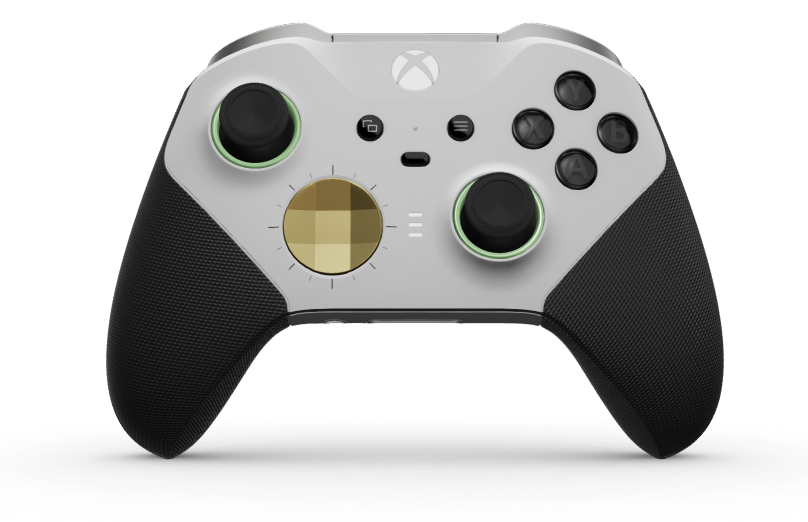 Xbox Elite Wireless Controller Series 2 - Core - Body: Robot White + Rubberised Grips, D-pad: Facet, Hero Gold (Metal), Back: Robot White + Rubberised Grips