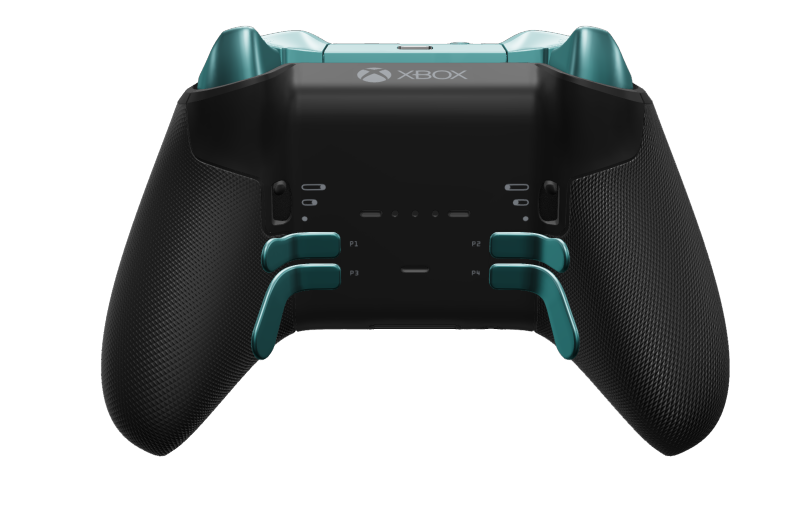 Xbox Elite Wireless Controller Series 2 – Core - Hoveddel: Kulsort + gummigreb, D-blok: Facetteret, isblå (metal), Bagside: Kulsort + gummigreb