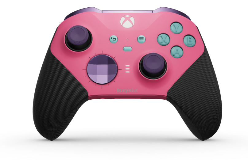 Xbox Elite draadloze controller Series 2 - Core - Korpus: Deep Pink + gumowane uchwyty, Pad kierunkowy: Wklęsły, gwiezdny fiolet (metaliczny), Tył: Deep Pink + gumowane uchwyty