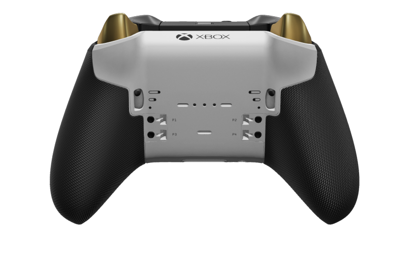 Xbox Elite Wireless Controller Series 2 - Core - Corpo: Branco Robot + Pegas em Borracha, Botão Direcional: Faceta, Dourado Herói (Metal), Traseira: Branco Robot + Pegas em Borracha