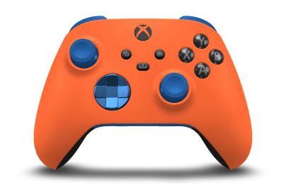 Xbox Wireless Controller - Corps: Zest Orange, BMD: Photon Blue (métallique), Joysticks: Shock Blue
