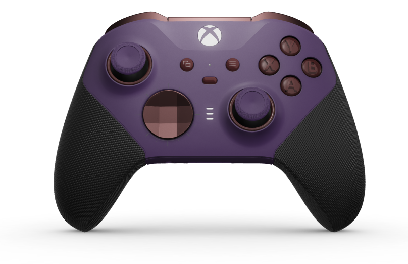 Xbox Elite Wireless Controller Series 2 - Core - Telo: Astral Purple + pogumované rukoväti, Smerový ovládač: Fazetované, Garnet Red (kov), Zadná strana: Astral Purple + pogumované rukoväti