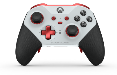 Xbox Elite Wireless Controller Series 2 - Core - Corps: Robot White + poignées caoutchoutées, BMD: Plus, Pulse Red (métal), Arrière: Robot White + poignées caoutchoutées