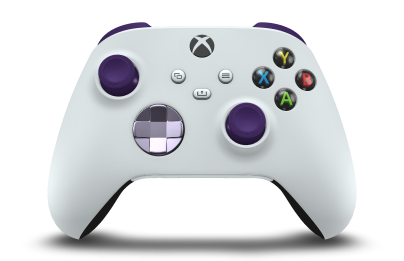Xbox 무선 컨트롤러 - Body: Robot White, D-Pads: Soft Purple (Metallic), Thumbsticks: Astral Purple