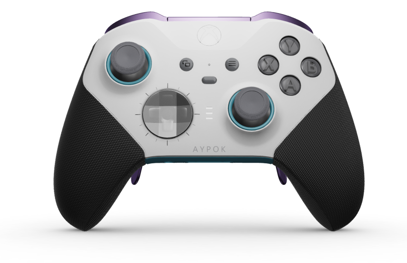 Manette sans fil Xbox Elite Series 2 - Core - Body: Robot White + Rubberised Grips, D-pad: Faceted, Storm Grey (Metal), Back: Mineral Blue + Rubberised Grips