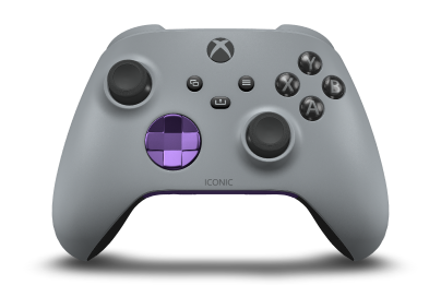 Xbox Wireless Controller - Corpo: Cinza, Botões Direcionais: Roxo Astral (Metálico), Manípulos Analógicos: Preto Carbono