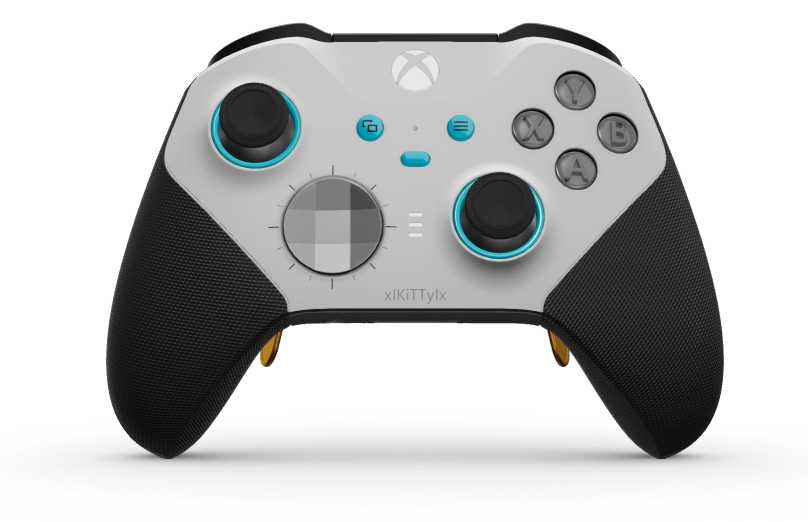 Xbox Elite Wireless Controller Series 2 - Core - Body: Robot White + Rubberized Grips, D-pad: Facet, Storm Gray (Metal), Back: Storm Gray + Rubberized Grips