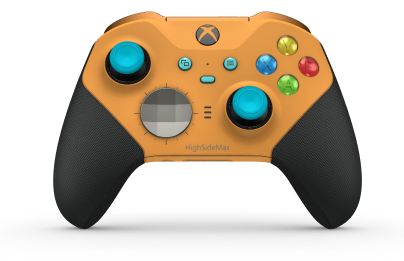 Manette sans fil Xbox Elite Series 2 - Core - Body: Soft Orange + Rubberized Grips, D-pad: Facet, Bright Silver (Metal), Back: Soft Orange + Rubberized Grips
