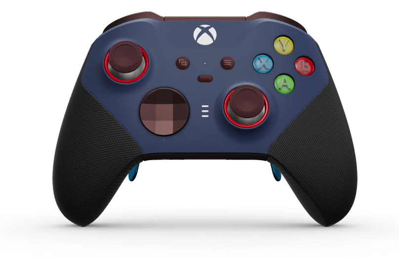 Xbox Elite Wireless Controller Series 2 - Core - Body: Midnight Blue + Rubberised Grips, D-pad: Faceted, Garnet Red (Metal), Back: Garnet Red + Rubberised Grips