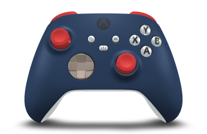 Xbox Wireless Controller - Body: Midnight Blue, D-Pads: Desert Tan, Thumbsticks: Pulse Red