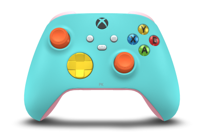 Xbox 無線控制器 - Body: Glacier Blue, D-Pads: Lighting Yellow, Thumbsticks: Zest Orange