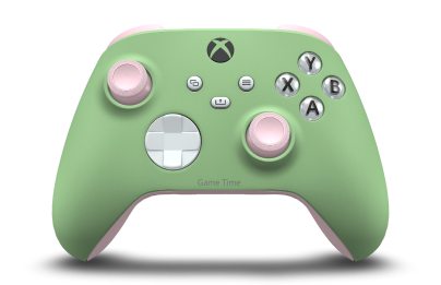 Xbox Wireless Controller - Corpo: Verde suave, Botões Direcionais: Branco Robot, Manípulos Analógicos: Rosa suave