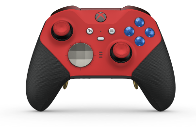 Xbox Elite ワイヤレスコントローラー シリーズ 2 - Core - Body: Pulse Red + Rubberized Grips, D-pad: Facet, Bright Silver (Metal), Back: Carbon Black + Rubberized Grips