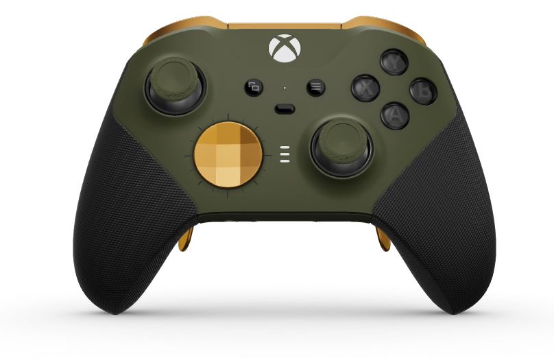 Xbox Elite Wireless Controller Series 2 – Core - Body: Nocturnal Green + Rubberized Grips, D-pad: Facet, Soft Orange (Metal), Back: Nocturnal Green + Rubberized Grips