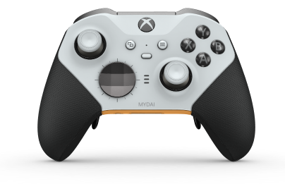 Xbox Elite 無線控制器 Series 2 - Core - Corpo: Branco Robot + Pegas em Borracha, Botão Direcional: Faceta, Cinzento Tempestade (Metal), Traseira: Laranja Suave + Pegas em Borracha