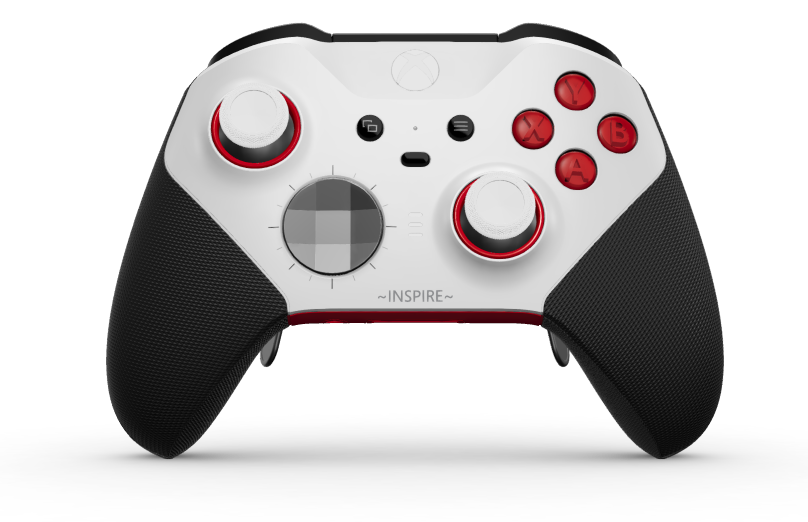 Xbox Elite Wireless Controller Series 2 - Core - Body: Robot White + Rubberised Grips, D-pad: Faceted, Storm Grey (Metal), Back: Pulse Red + Rubberised Grips
