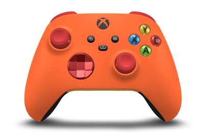 Xbox Wireless Controller - Body: Zest Orange, D-Pads: Oxide Red (Metallic), Thumbsticks: Pulse Red
