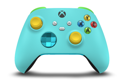 Xbox Wireless Controller - Corps: Glacier Blue, BMD: Dragonfly Blue (métallique), Joysticks: Lighting Yellow