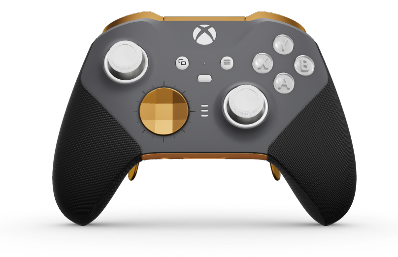 Xbox Elite ワイヤレスコントローラー シリーズ 2 - Core - Korpus: Storm Gray + gumowane uchwyty, Pad kierunkowy: Wklęsły, łagodny pomarańcz (metaliczny), Tył: Soft Orange + gumowane uchwyty