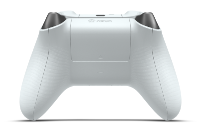 Controller with Robot White body, Bright Silver (Metallic) D-pad, and Robot White thumbsticks - back view