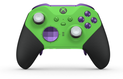 Xbox Elite Wireless Controller Series 2 – Core - Body: Velocity Green + Rubberized Grips, D-pad: Facet, Astral Purple (Metal), Back: Velocity Green + Rubberized Grips