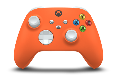 Xbox ワイヤレス コントローラー - Body: Zest Orange, D-Pads: Robot White, Thumbsticks: Robot White