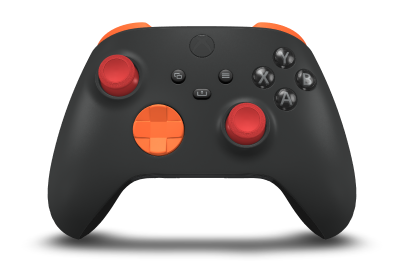Xbox Wireless Controller - Corps: Carbon Black, BMD: Zest Orange, Joysticks: Pulse Red