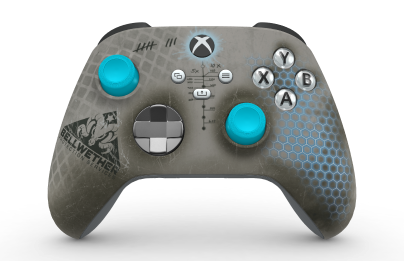 Xbox Wireless Controller - Body: Croydon 3, D-Pads: Storm Gray (Metallic), Thumbsticks: Dragonfly Blue