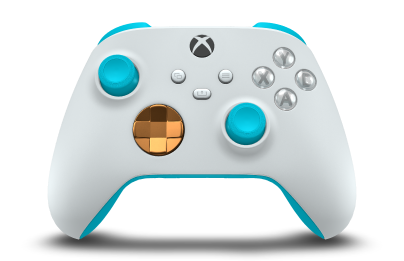 Xbox Wireless Controller - Corps: Robot White, BMD: Soft Orange (métallique), Joysticks: Dragonfly Blue