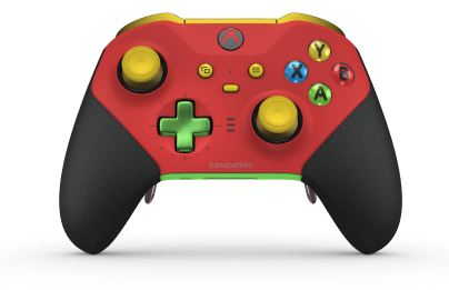 Xbox Elite Wireless Controller Series 2 - Core - Body: Pulse Red + Rubberized Grips, D-pad: Cross, Velocity Green (Metal), Back: Velocity Green + Rubberized Grips