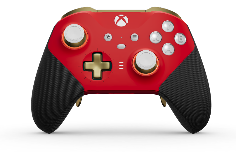 Xbox Elite Wireless Controller Series 2 - Core - Corpo: Vermelho Forte + Pegas em Borracha, Botão Direcional: Cruz, Dourado Herói (Metal), Traseira: Vermelho Forte + Pegas em Borracha