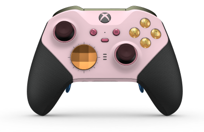 Xbox Elite Wireless Controller Series 2 - Core - Body: Soft Pink + Rubberized Grips, D-pad: Facet, Soft Orange (Metal), Back: Soft Pink + Rubberized Grips