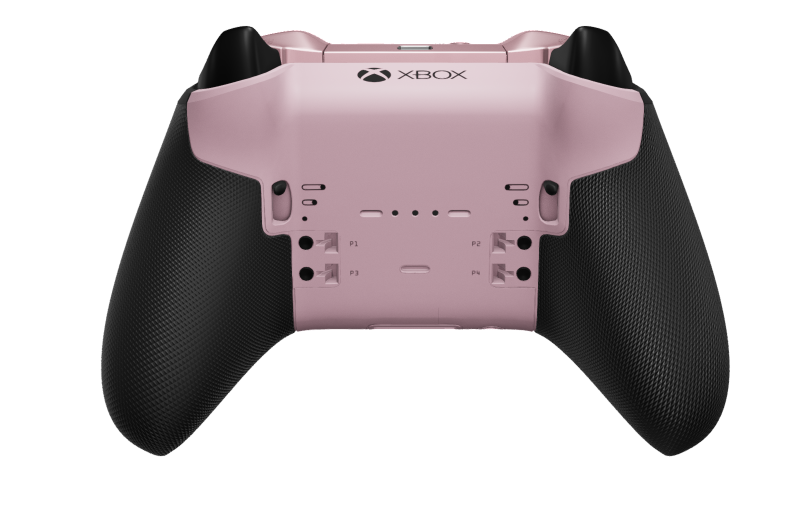 Xbox Elite Wireless Controller Series 2 – Core - Behuizing voorzijde: Zacht roze + rubberen handvatten, D-pad: Gefacetteerd, zachtroze (metaal), Behuizing achterzijde: Zacht roze + rubberen handvatten