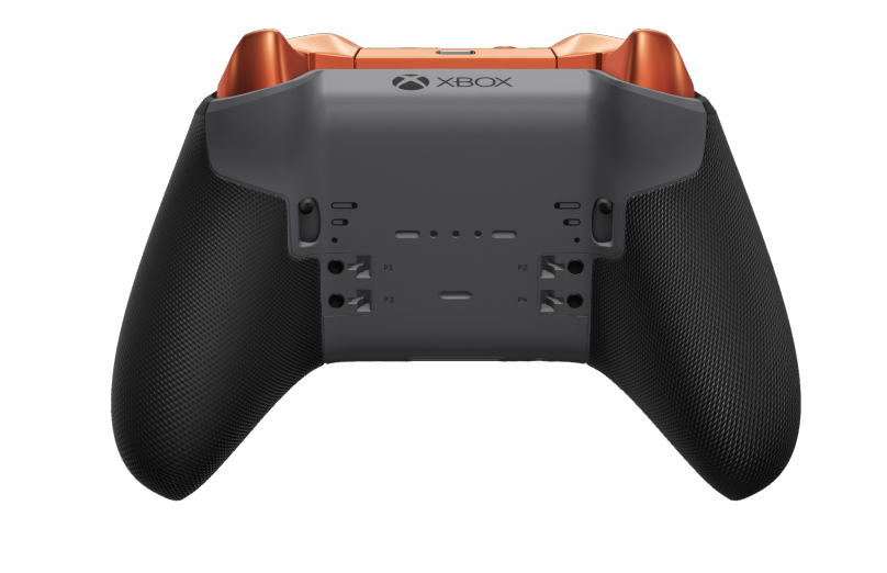 Xbox Elite Wireless Controller Series 2 - Core - Body: Storm Gray + Rubberised Grips, D-pad: Cross, Soft Orange (Metal), Back: Storm Gray + Rubberised Grips