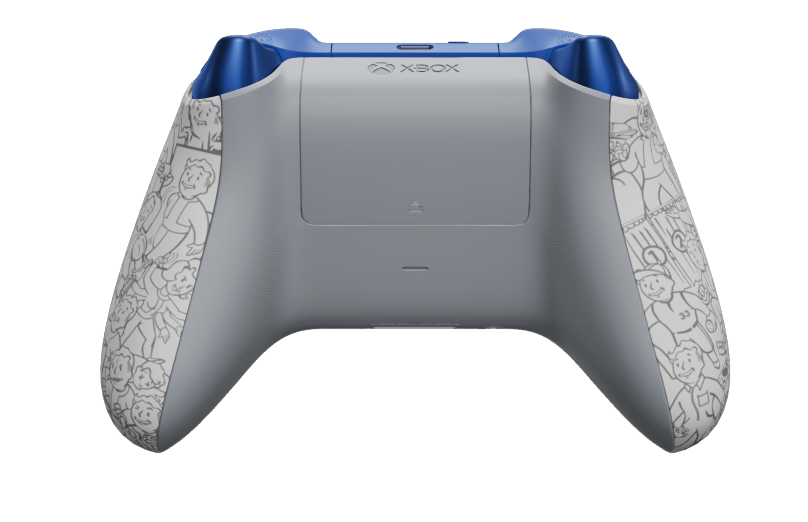 Xbox Wireless Controller - 몸체: Fallout, 방향 패드: 라이트닝 옐로(메탈릭), 엄지스틱: 애시 그레이