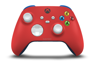Xbox Wireless Controller - Korpus: Pulsująca czerwień, Pady kierunkowe: Biel robota, Drążki: Biel robota