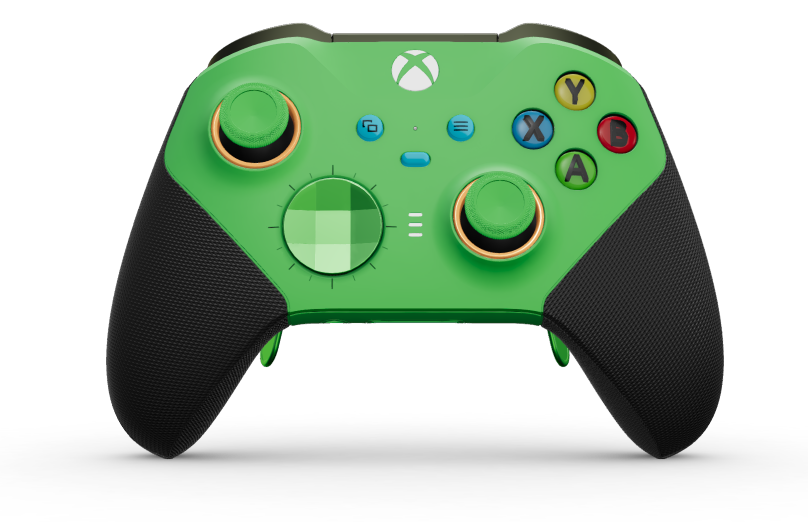 Xbox Elite ワイヤレスコントローラー シリーズ 2 - Core - 本体: ベロシティ グリーン + ラバー加工のグリップ, D パッド: ファセット、ベロシティ グリーン (メタル), 背面: ベロシティ グリーン + ラバー加工のグリップ