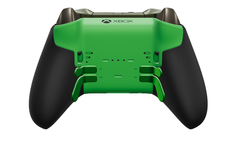 Xbox Elite ワイヤレスコントローラー シリーズ 2 - Core - 本体: ベロシティ グリーン + ラバー加工のグリップ, D パッド: ファセット、ベロシティ グリーン (メタル), 背面: ベロシティ グリーン + ラバー加工のグリップ