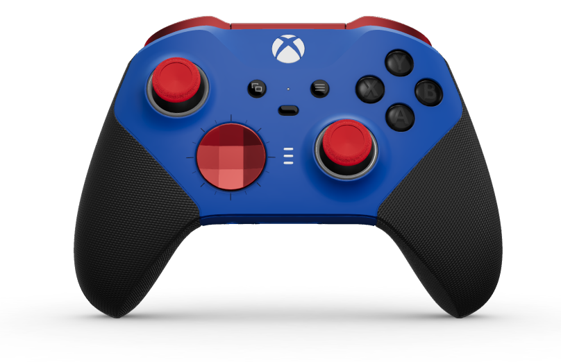 Xbox Elite Wireless Controller Series 2 - Core - Framsida: Shock Blue + gummerat grepp, Styrknapp: Facetterad, Pulse Red (Metall), Baksida: Shock Blue + gummerat grepp