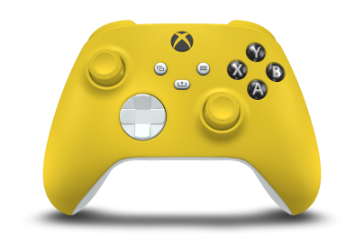 Controller with Lighting Yellow body, Robot White D-pad, and Lighting Yellow thumbsticks - front view