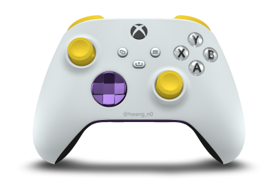 Xbox 無線控制器 - Body: Robot White, D-Pads: Astral Purple (Metallic), Thumbsticks: Lighting Yellow