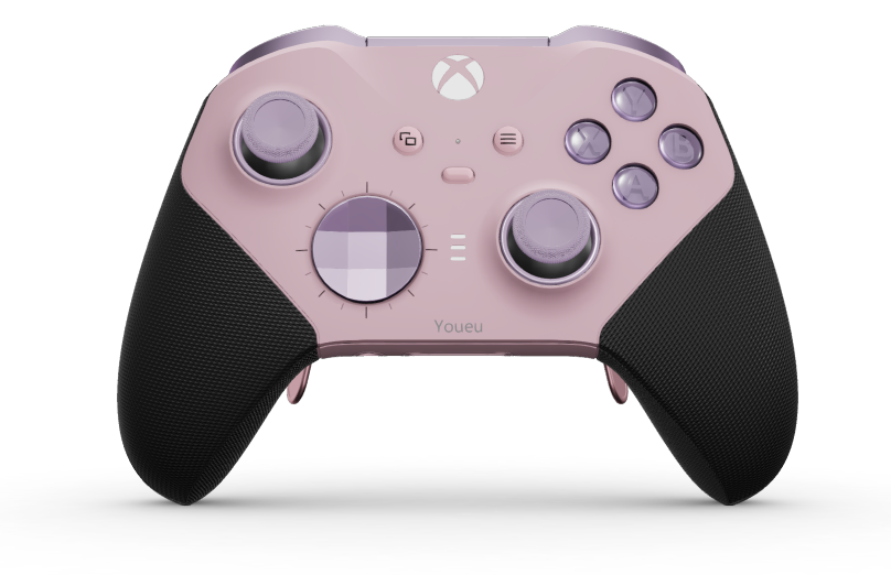 Xbox Elite ワイヤレスコントローラー シリーズ 2 - Core - Fremsida: Soft Pink +gummerat grepp, Styrknapp: Facetterad, Soft Purple (Metall), Tillbaka: Soft Pink +gummerat grepp