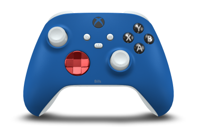 Xbox Wireless Controller - Hoveddel: Stødblå, D-blokke: Oxide Red (Metallic), Thumbsticks: Robothvid