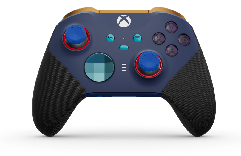 Xbox Elite Wireless Controller Series 2 - Core - Behuizing voorzijde: Nachtblauw + rubberen handvatten, D-pad: Gefacetteerd, mineraalblauw (metaal), Behuizing achterzijde: Shockblauw + rubberen handvatten