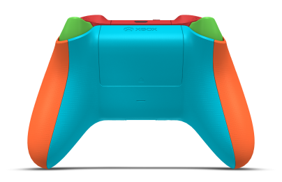 Xbox 無線控制器 - Hoofdtekst: Zest-oranje, D-Pads: Lighting Yellow, Duimsticks: Shockblauw
