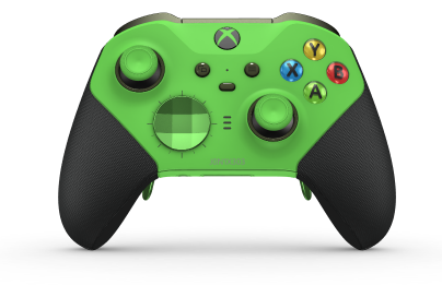 Xbox Elite Wireless Controller Series 2 - Core - Framsida: Velocity Green + gummerat grepp, Styrknapp: Facett, Velocity Green (Metall), Baksida: Velocity Green + gummerat grepp